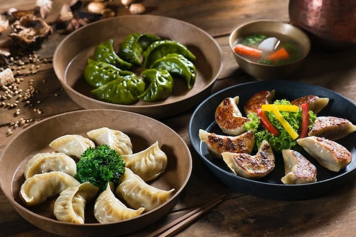 Japanese gyozas dish as a sample meal